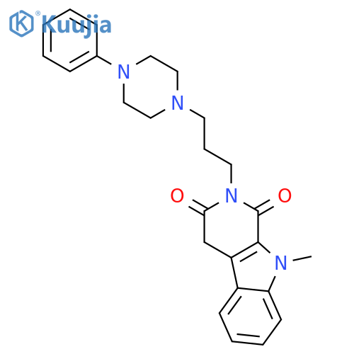 1H-Pyrido[3,4-b]indole-1,3(2H)-dione, 4,9-dihydro-9-methyl-2-[3-(4-phenyl-1-piperazinyl)propyl]- structure