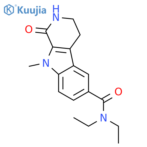 N,N-diethyl-9-methyl-1-oxo-2,3,4,9-tetrahydro-1H-beta-carboline-6-carboxamide structure