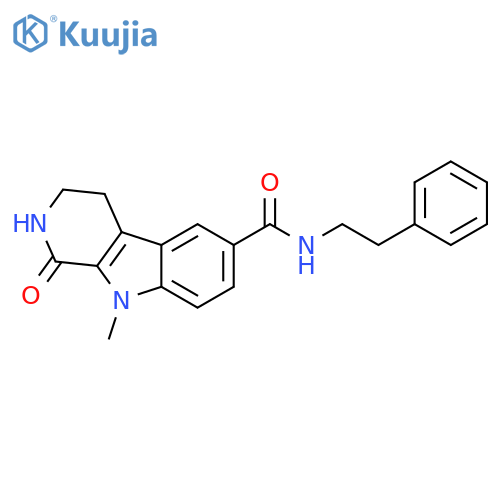 9-methyl-1-oxo-N-(2-phenylethyl)-2,3,4,9-tetrahydro-1H-beta-carboline-6-carboxamide structure