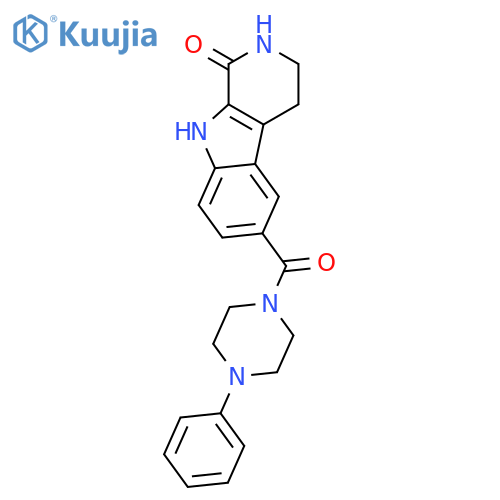 6-[(4-phenylpiperazin-1-yl)carbonyl]-2,3,4,9-tetrahydro-1H-beta-carbolin-1-one structure