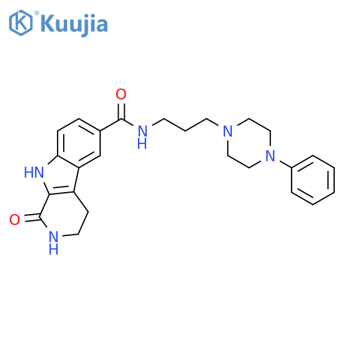 1-oxo-N-[3-(4-phenylpiperazin-1-yl)propyl]-2,3,4,9-tetrahydro-1H-beta-carboline-6-carboxamide structure