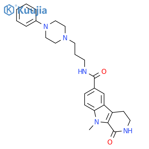 1H-Pyrido[3,4-b]indole-6-carboxamide,2,3,4,9-tetrahydro-9-methyl-1-oxo-N-[3-(4-phenyl-1-piperazinyl)propyl]- structure