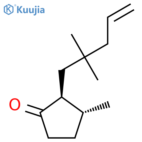 Cyclopentanone, 2-(2,2-dimethyl-4-pentenyl)-3-methyl-, trans- structure