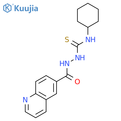 6-QUINOLINECARBOXYLIC ACID, 2-[(CYCLOHEXYLAMINO)THIOXOMETHYL]HYDRAZIDE structure