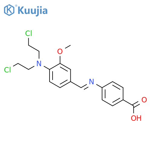 4-[[4-[bis(2-chloroethyl)amino]-3-methoxyphenyl]methylideneamino]benzoic acid,hydrochloride structure