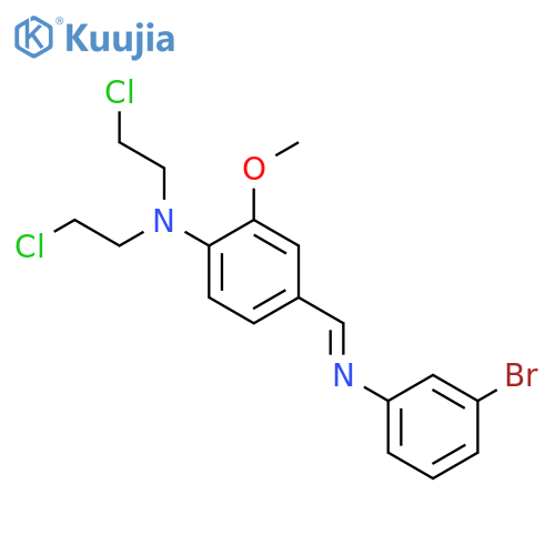 4-[(3-bromophenyl)iminomethyl]-n,n-bis(2-chloroethyl)-2-methoxyaniline;hydrochloride structure