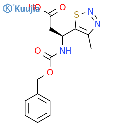 (3S)-3-{[(benzyloxy)carbonyl]amino}-3-(4-methyl-1,2,3-thiadiazol-5-yl)propanoic acid structure