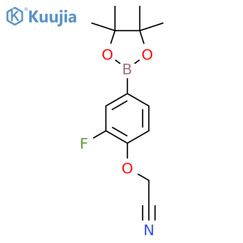 Acetonitrile, 2-[2-fluoro-4-(4,4,5,5-tetramethyl-1,3,2-dioxaborolan-2-yl)phenoxy]- structure