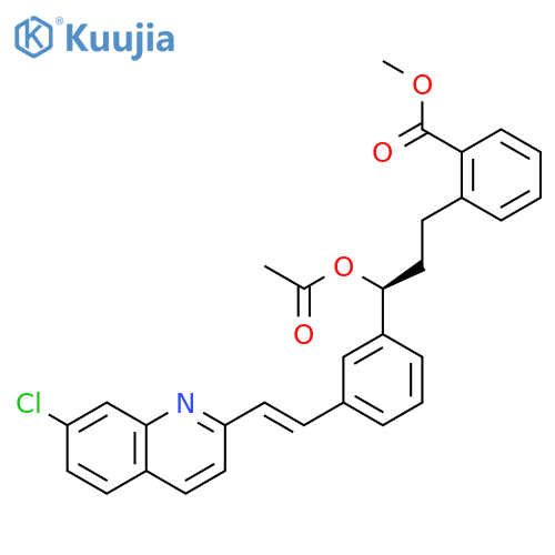 (S,E)-methyl 2-(3-acetoxy-3-(3-(2-(7-chloroquinolin-2-yl)vinyl)phenyl)propyl)benzoate structure