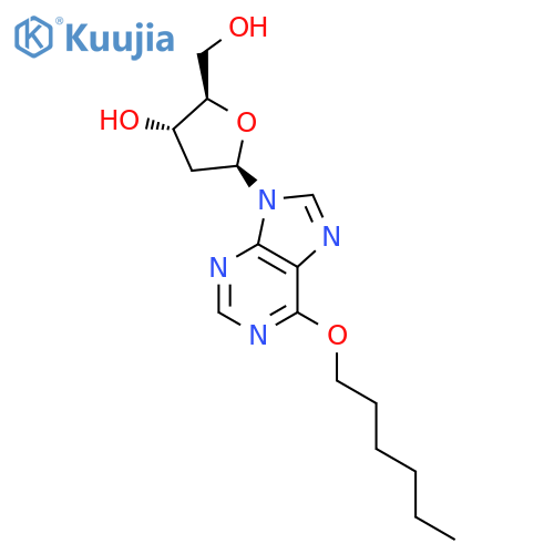 9-(2-Deoxy-beta-D-erythro-pentofuranosyl)-6-(hexyloxy)-9H-purine structure