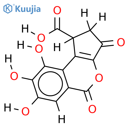 7,8,9-Trihydroxy-3,5-dioxo-1,2,3,5-tetrahydro-cyclopent[c]isochromen-1-carbonsaeure structure