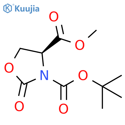 3,4-Oxazolidinedicarboxylic acid, 2-oxo-, 3-(1,1-dimethylethyl) 4-methylester, (4S)- structure