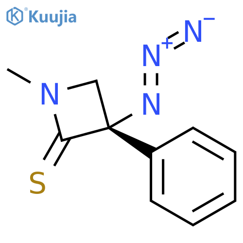 2-Azetidinethione, 3-azido-1-methyl-3-phenyl-, (S)- structure