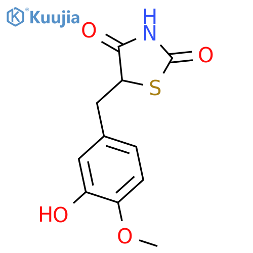 2,4-Thiazolidinedione, 5-[(3-hydroxy-4-methoxyphenyl)methyl]- structure