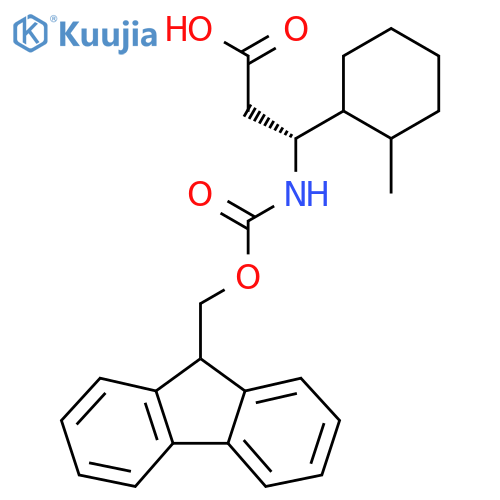 (3R)-3-({[(9H-fluoren-9-yl)methoxy]carbonyl}amino)-3-(2-methylcyclohexyl)propanoic acid structure