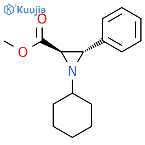 2-Aziridinecarboxylic acid, 1-cyclohexyl-3-phenyl-, methyl ester, trans- structure