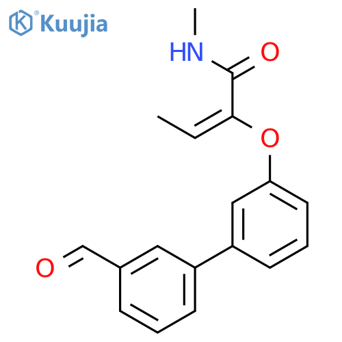2-Butenamide, 2-[(3'-formyl[1,1'-biphenyl]-3-yl)oxy]-N-methyl- structure