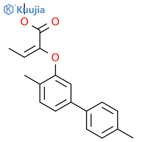 2-Butenoic acid, 2-[(4,4'-dimethyl[1,1'-biphenyl]-3-yl)oxy]-, methyl ester structure