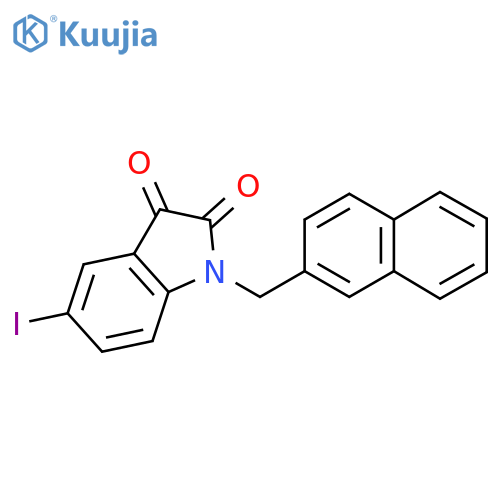 5-Iodo-1-(naphthalen-2-ylmethyl)indoline-2,3-dione structure