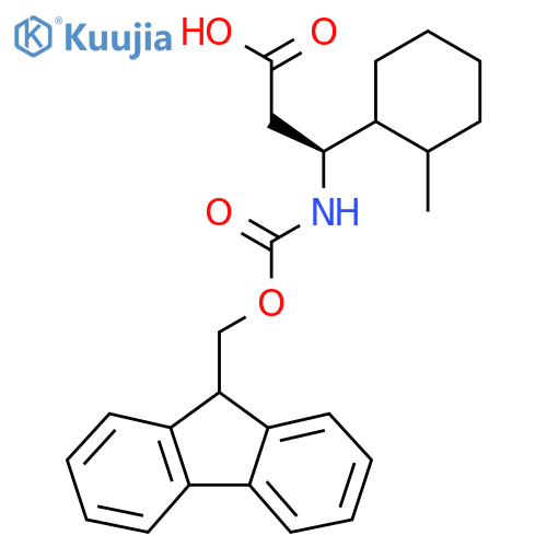 (3S)-3-({[(9H-fluoren-9-yl)methoxy]carbonyl}amino)-3-(2-methylcyclohexyl)propanoic acid structure