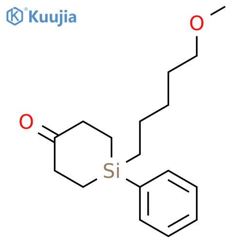 Silacyclohexan-4-one, 1-(5-methoxypentyl)-1-phenyl- structure