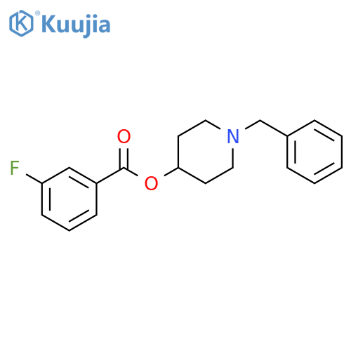 Benzoic acid, 3-fluoro-, 1-(phenylmethyl)-4-piperidinyl ester structure