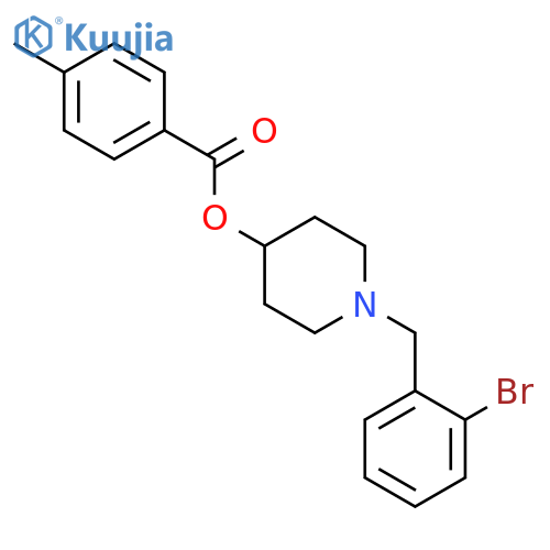 Benzoic acid, 4-methyl-, 1-[(2-bromophenyl)methyl]-4-piperidinyl ester structure