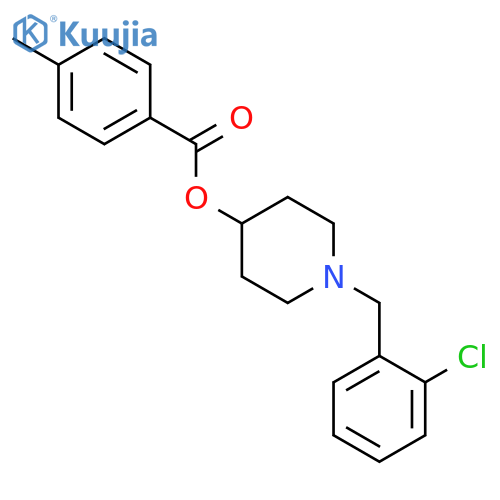Benzoic acid, 4-methyl-, 1-[(2-chlorophenyl)methyl]-4-piperidinyl ester structure