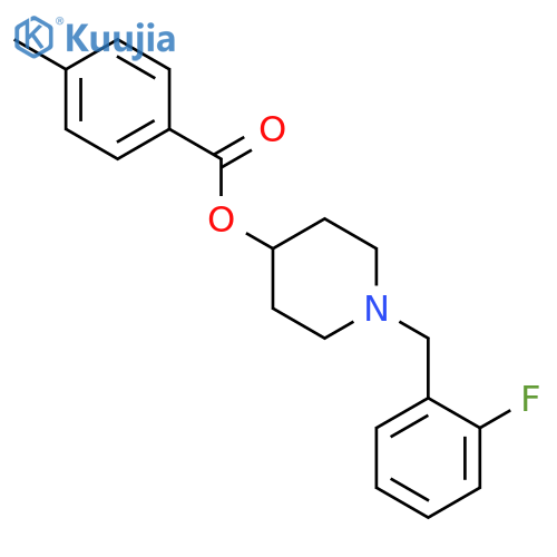 Benzoic acid, 4-methyl-, 1-[(2-fluorophenyl)methyl]-4-piperidinyl ester structure