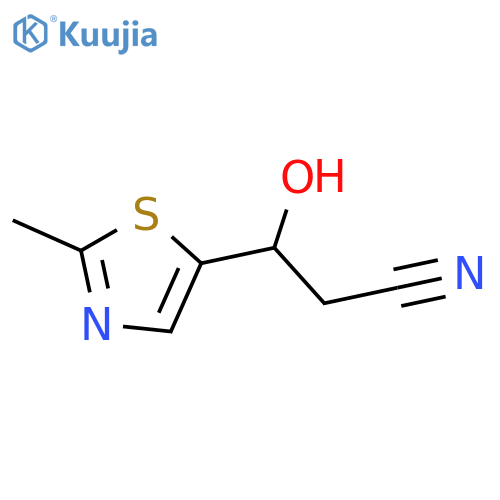 3-Hydroxy-3-(2-methyl-1,3-thiazol-5-yl)propanenitrile structure
