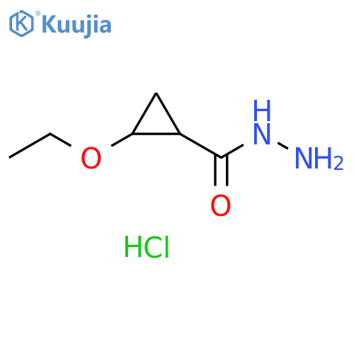 Cyclopropanecarboxylic acid, 2-ethoxy-, hydrazide, hydrochloride (1:1) structure