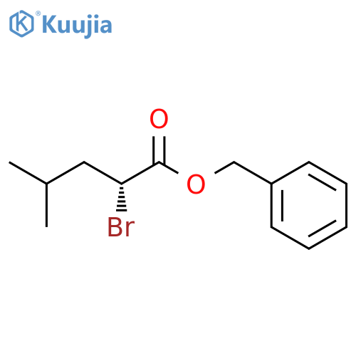 Pentanoic acid, 2-bromo-4-methyl-, phenylmethyl ester, (2R)- structure