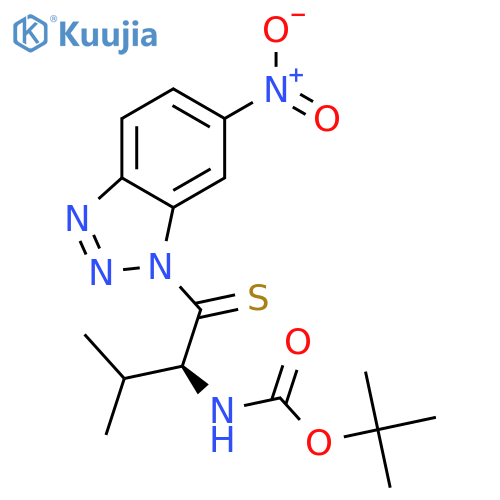 Carbamic acid,[(1S)-2-methyl-1-[(6-nitro-1H-benzotriazol-1-yl)thioxomethyl]propyl]-,1,1-dimethylethyl ester (9CI) structure