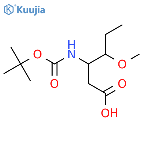 3-{[(Tert-butoxy)carbonyl]amino}-4-methoxyhexanoic acid structure