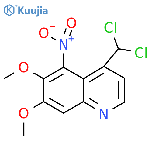 Quinoline, 4-(dichloromethyl)-6,7-dimethoxy-5-nitro- structure