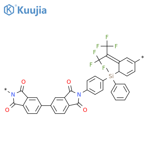 Poly[(1,3-dihydro-1,3-dioxo-2H-isoindole-2,5-diyl)[2,2,2-trifluoro-1-(trifluoromethyl)ethylidene](1,3-dihydro-1,3-dioxo-2H-isoindole-5,2-diyl)-1,4-phenylene(methylphenylsilylene)-1,4-phenylene] structure