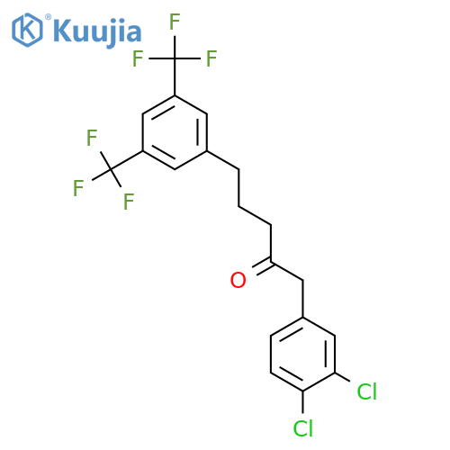2-Pentanone, 5-[3,5-bis(trifluoromethyl)phenyl]-1-(3,4-dichlorophenyl)- structure