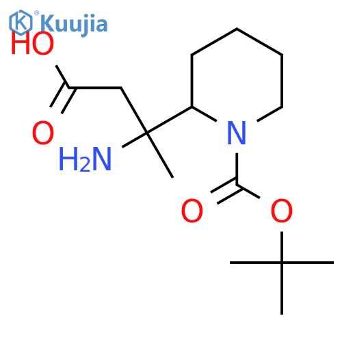 3-Amino-3-{1-[(tert-butoxy)carbonyl]piperidin-2-yl}butanoic acid structure