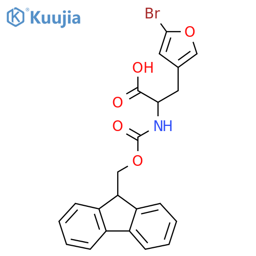 3-(5-bromofuran-3-yl)-2-({[(9H-fluoren-9-yl)methoxy]carbonyl}amino)propanoic acid structure