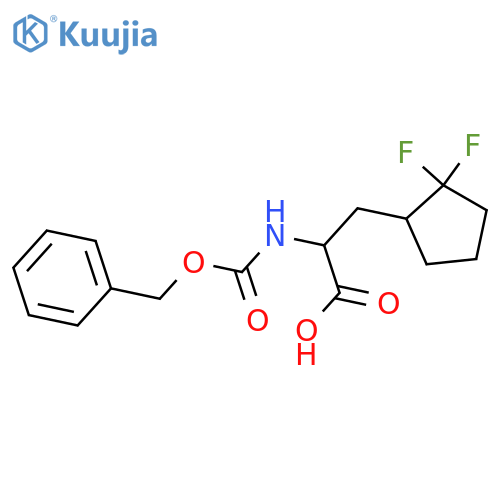 2-{[(Benzyloxy)carbonyl]amino}-3-(2,2-difluorocyclopentyl)propanoic acid structure