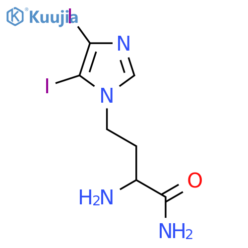 2-amino-4-(4,5-diiodo-1H-imidazol-1-yl)butanamide structure