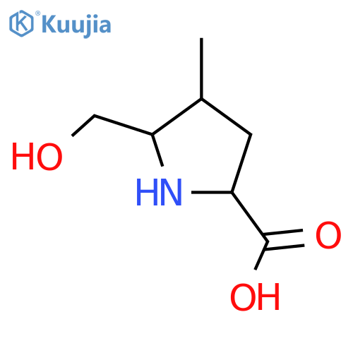 L-Proline,5-(hydroxymethyl)-4-methyl-, (4R,5S)- structure