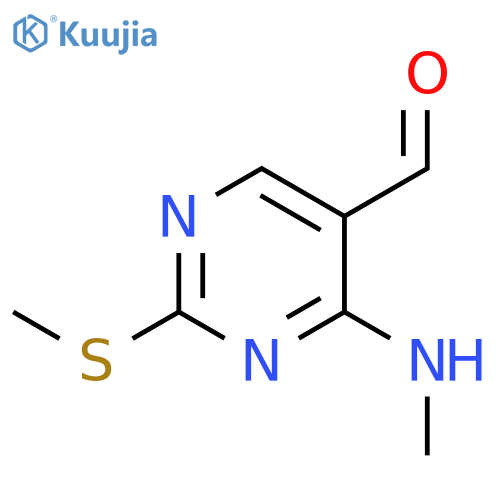 4-(methylamino)-2-methylsulfanyl-pyrimidine-5-carbaldehyde structure