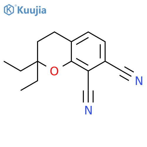2H-1-Benzopyran-7,8-dicarbonitrile, 2,2-diethyl-3,4-dihydro- structure