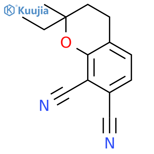 2H-1-Benzopyran-7,8-dicarbonitrile, 2-ethyl-3,4-dihydro-2-methyl- structure