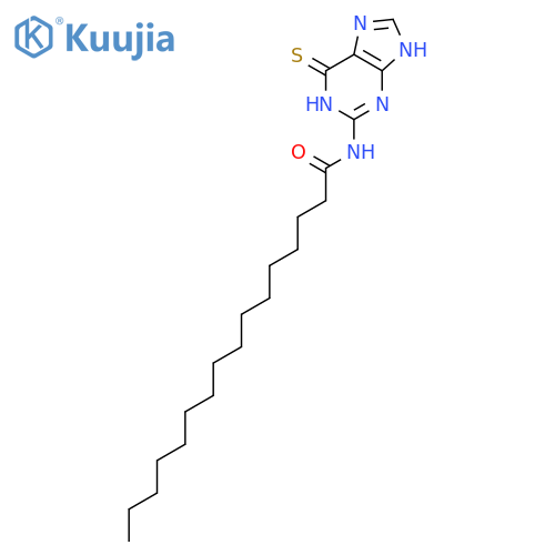Hexadecanamide, N-(6,7-dihydro-6-thioxo-1H-purin-2-yl)- structure