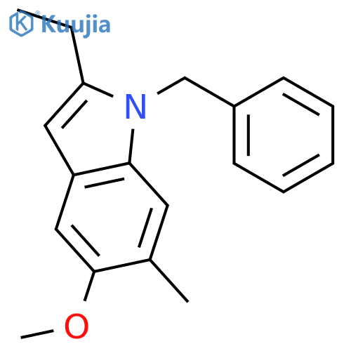 1H-Indole, 2-ethyl-5-methoxy-6-methyl-1-(phenylmethyl)- structure