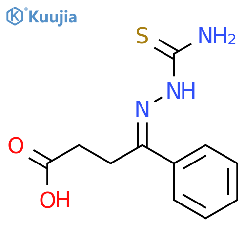 (4E)-4-(2-carbamothioylhydrazinylidene)-4-phenylbutanoic acid structure