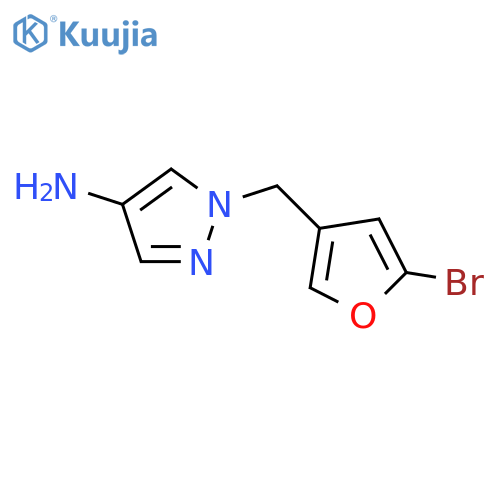 1H-Pyrazol-4-amine, 1-[(5-bromo-3-furanyl)methyl]- structure