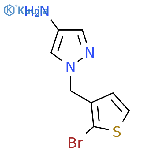 1-[(2-Bromothiophen-3-yl)methyl]-1H-pyrazol-4-amine structure